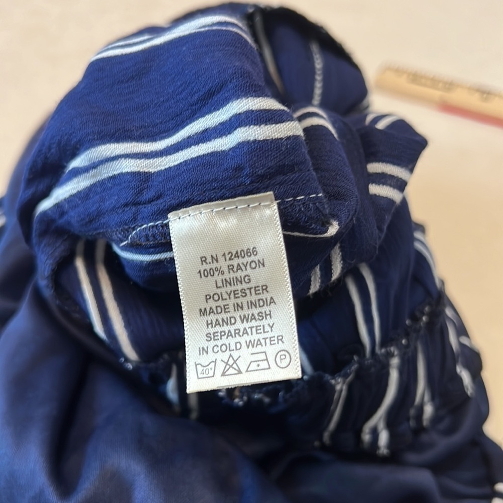 Shoreline.  Jumpsuit. Blue/White Stripe.  Size L. - Picture 10 of 11